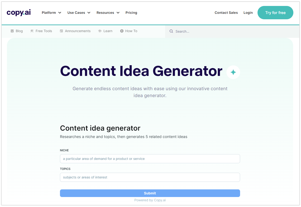 generador de ideas de contenido